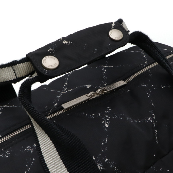 Chanel Chanel Nylon Boston Travel Bag Black Red Canvas Travel Bag - Picture 5 of 9